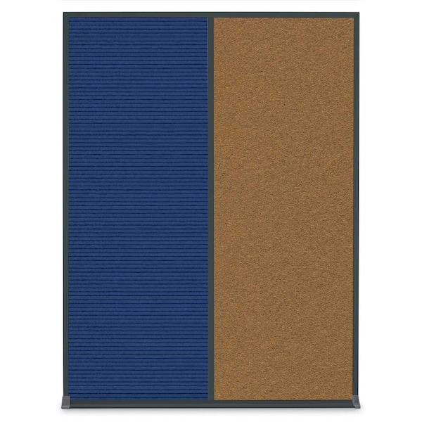 United Visual Products Single Door Radius Corkboard, 24"X36", B UV8001-BLACK-BLACK - main